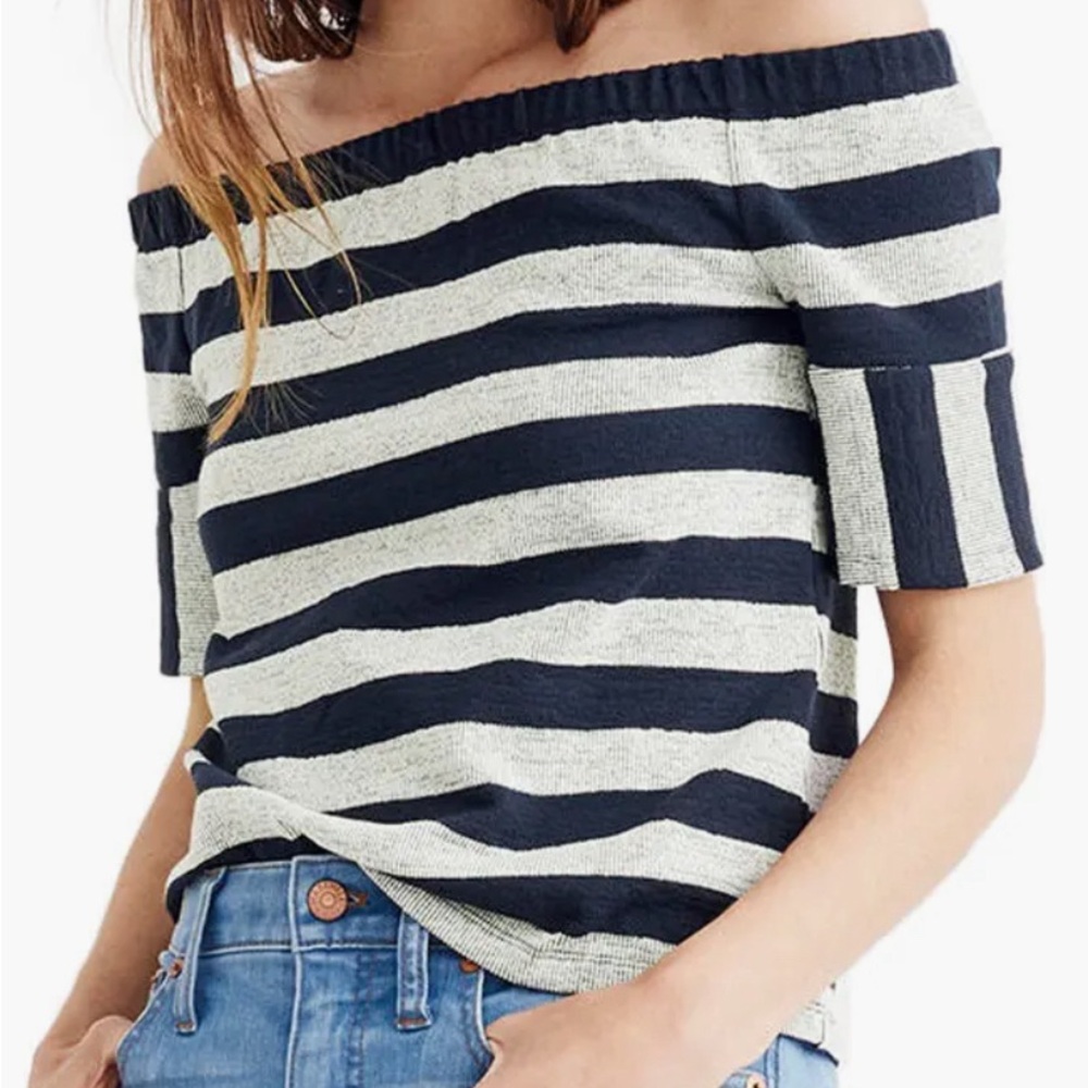 Madewell Striped Off-Shoulder Top